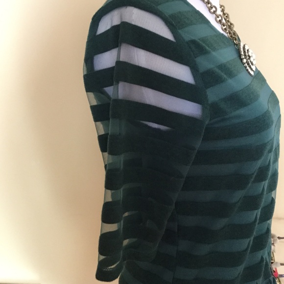 Anthropologie Green on Green Short Sleeved Top - Picture 3 of 8